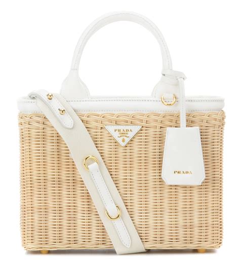 prada canvas bag 2014|Prada wicker tote bag.